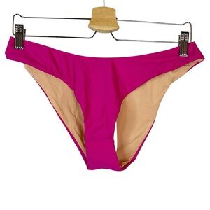 NWT J. Crew Curved Waist Cheeky Bikini Bottom in Fuchsia